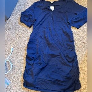 Oh! Mamma Navy Scoop Neck Top